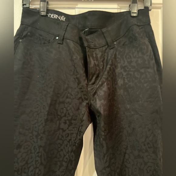 Ann Taylor Jeans Women Size 6 Tall Black Cheetah Modern Fit Slim Leg NWT - Picture 10 of 13